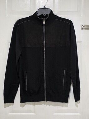 Brunello Cucinelli Black Zip-Front Cardigan Sweater